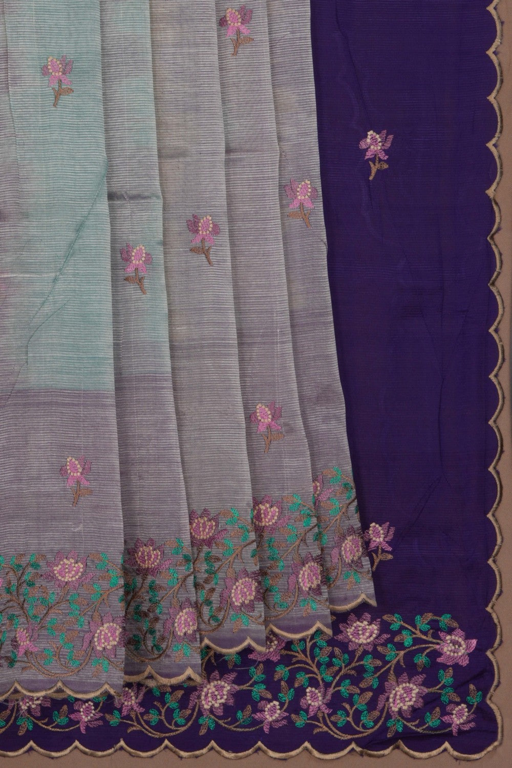 Image of Mangalgiri Embroidery Saree